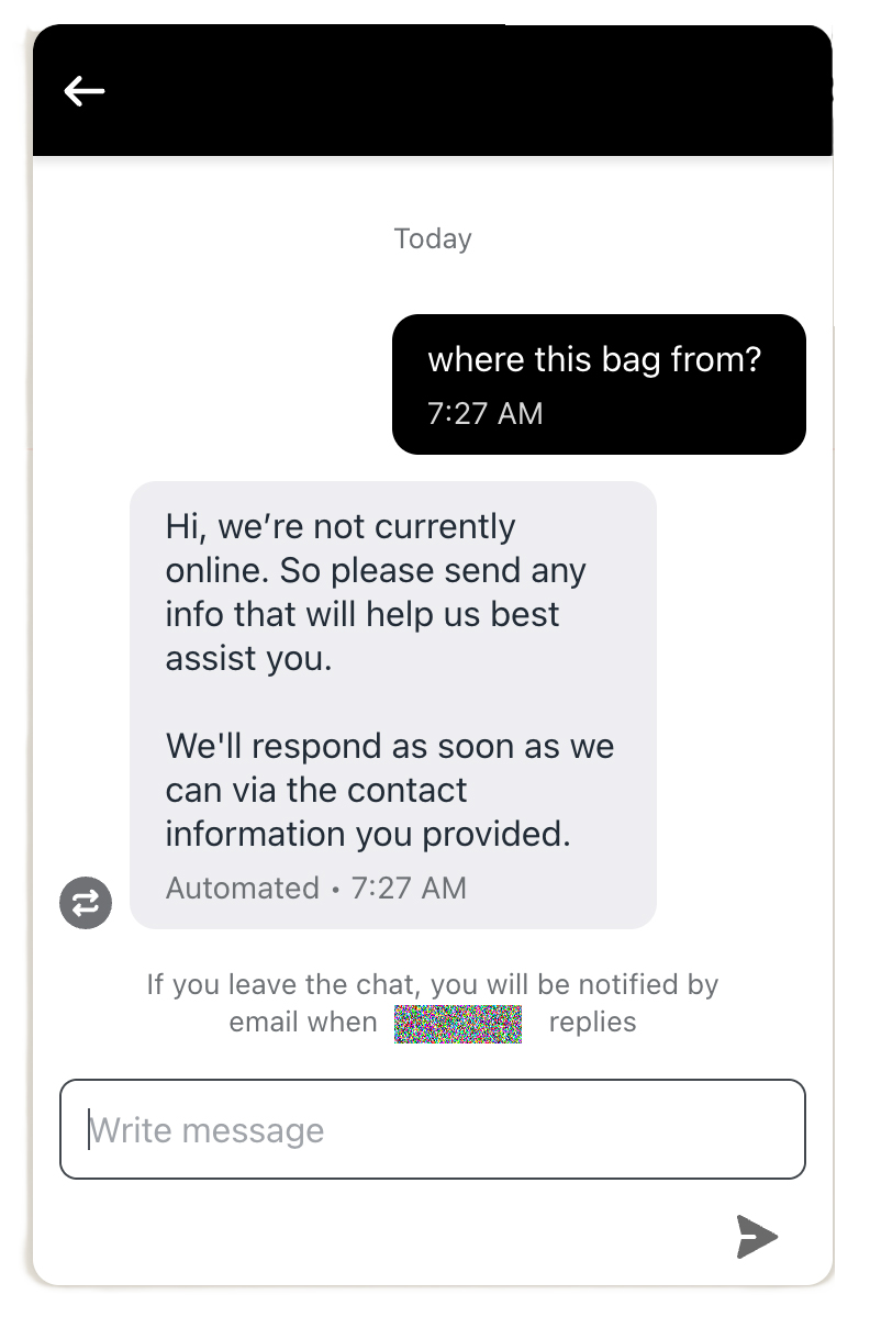 Outdated chat widget example showing why it fails to capture leads